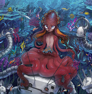 Commissioned by Snekguy for concept art & illustration for their world building.